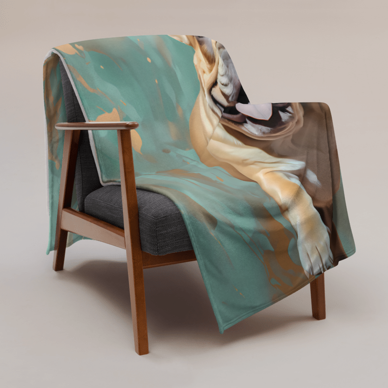 Gold Green Frenchie Blanket