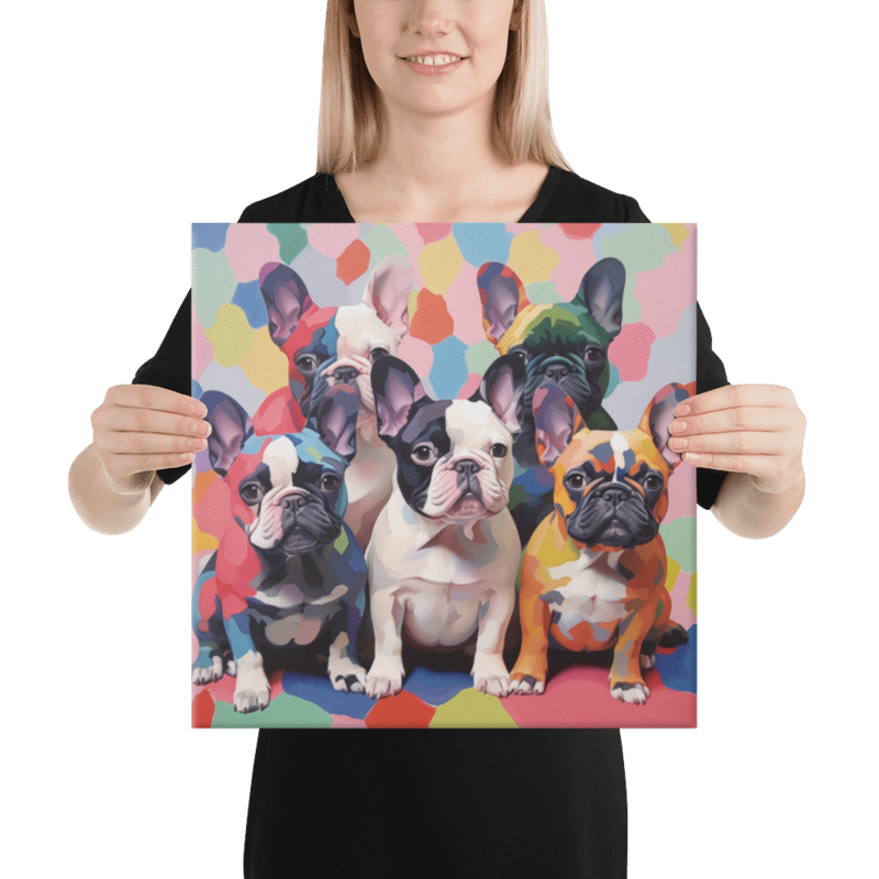 Five Frenchies Canvas Art