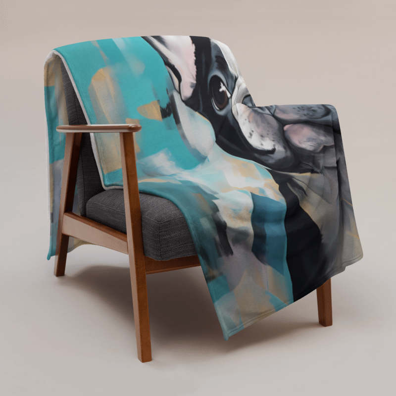 Blue Watercolor Pied Blanket
