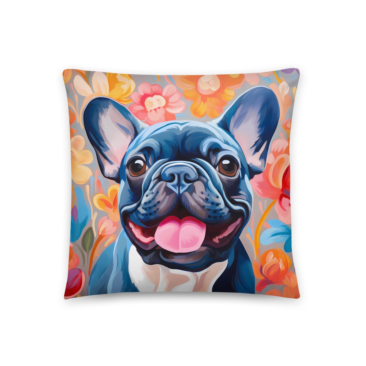 Flowers & Frenchies Pillow