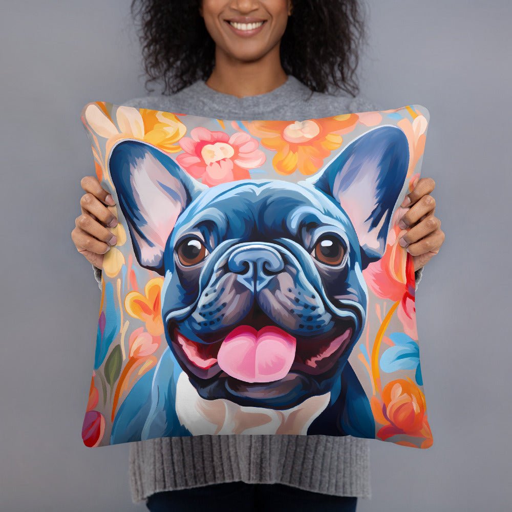 Flowers & Frenchies Pillow