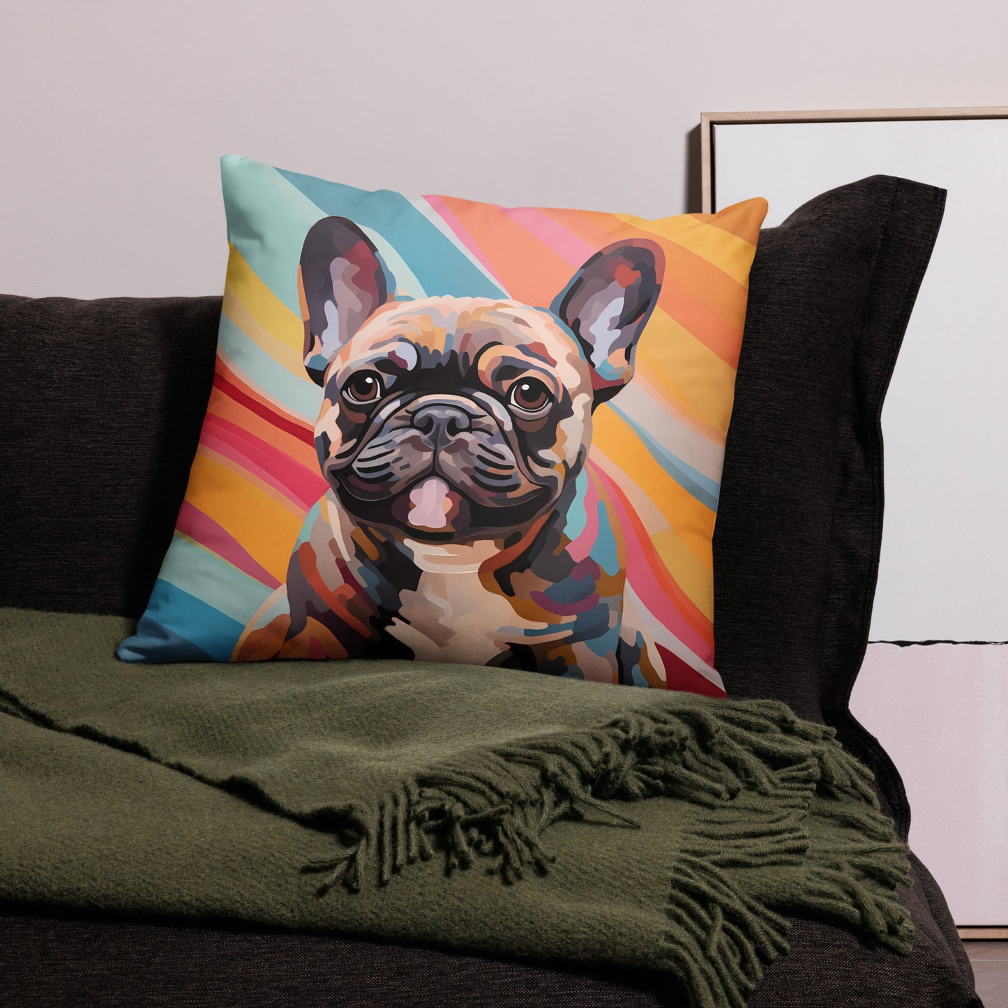Retro Frenchie Pillow