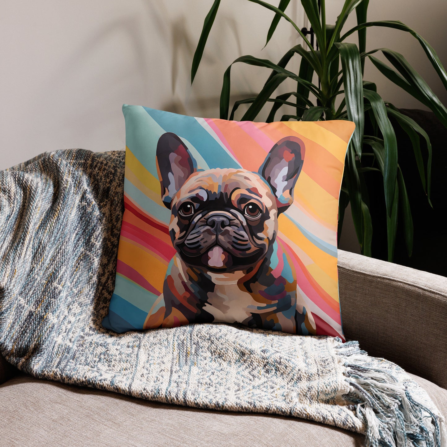 Retro Frenchie Pillow