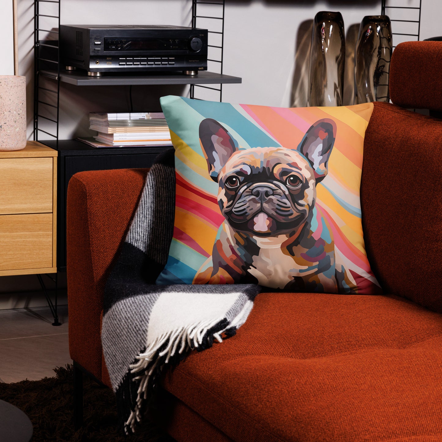 Retro Frenchie Pillow