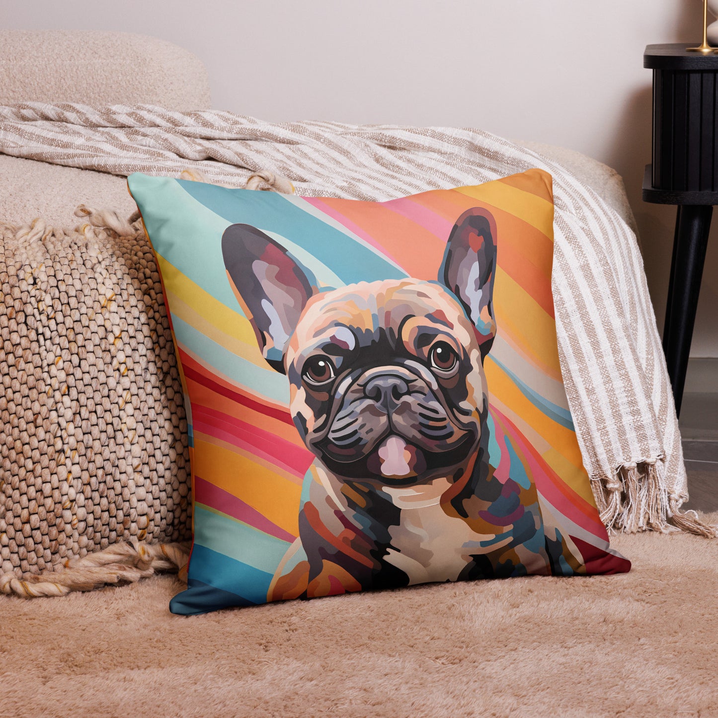 Retro Frenchie Pillow