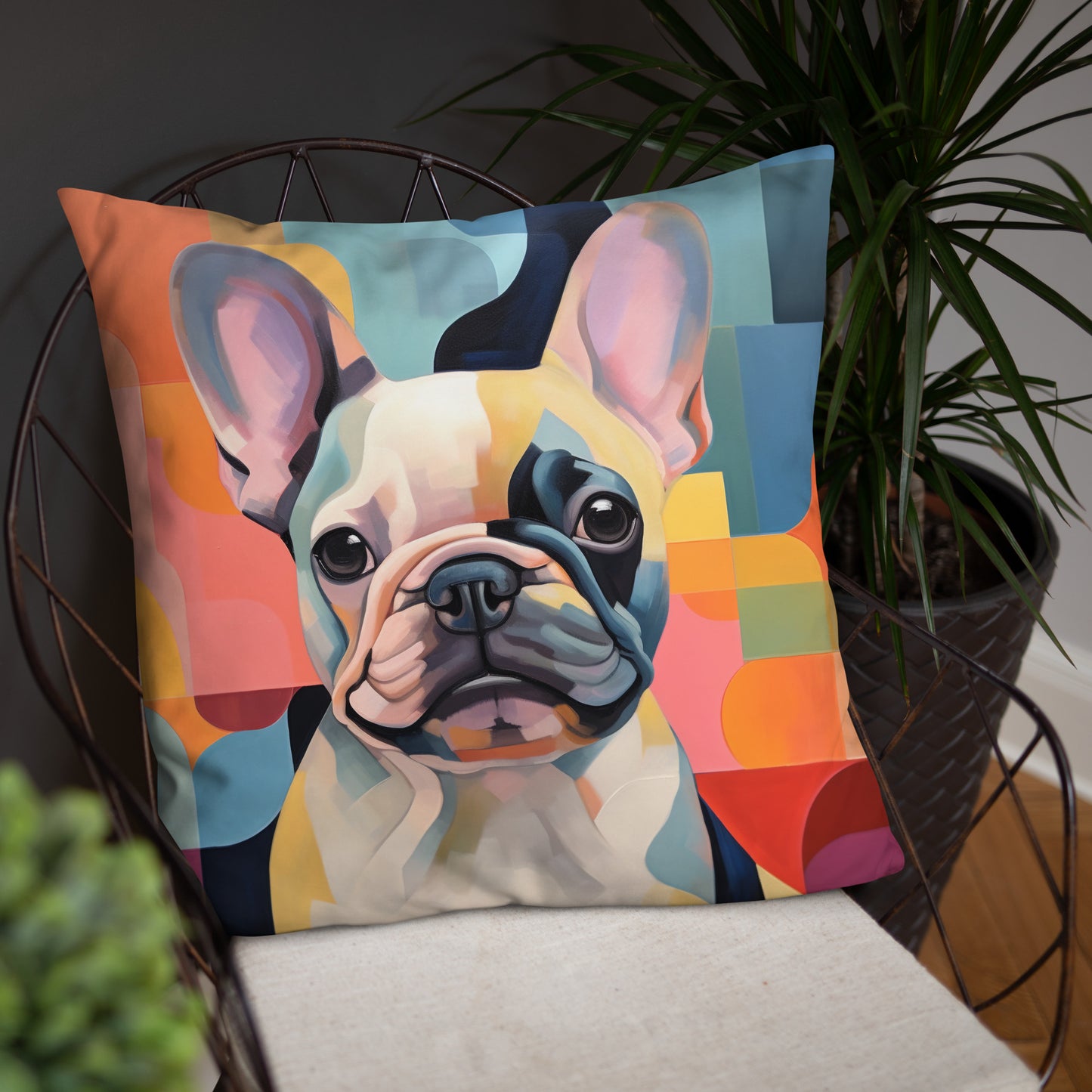 Colorful Tan Pillow
