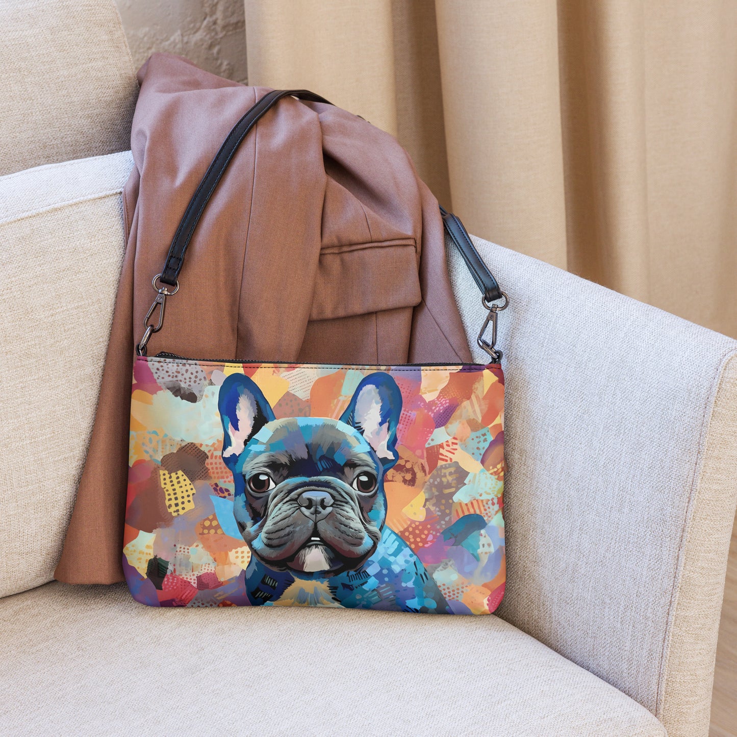Textile Frenchie Crossbody Bag