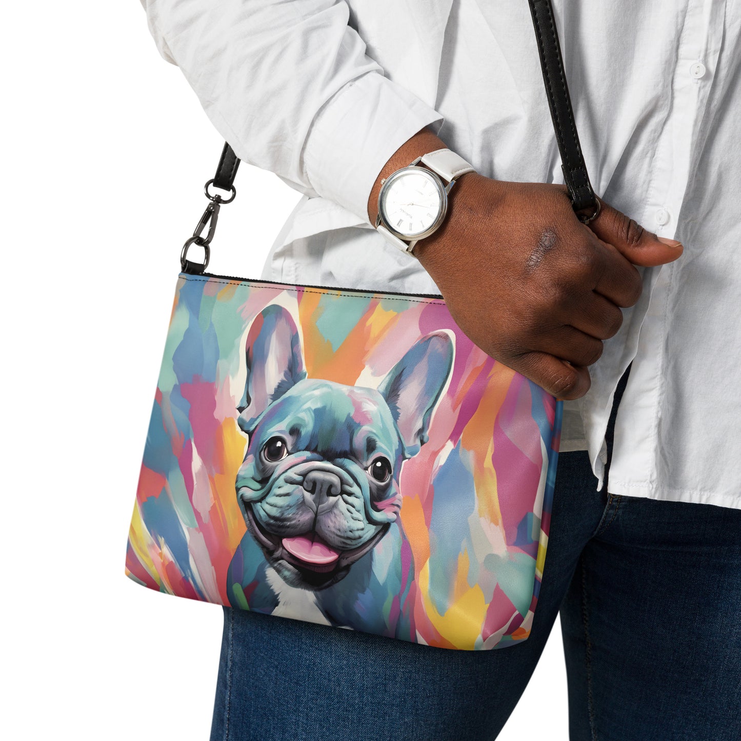 Watercolor Blue Crossbody Bag