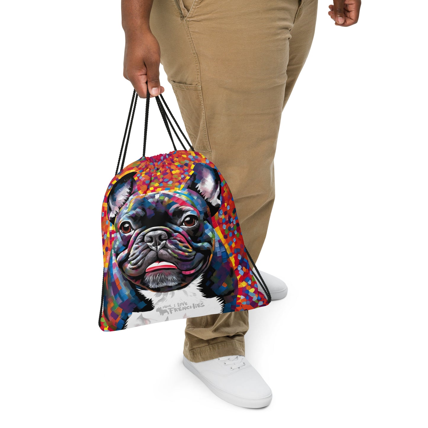 Red Brindle Drawstring Bag