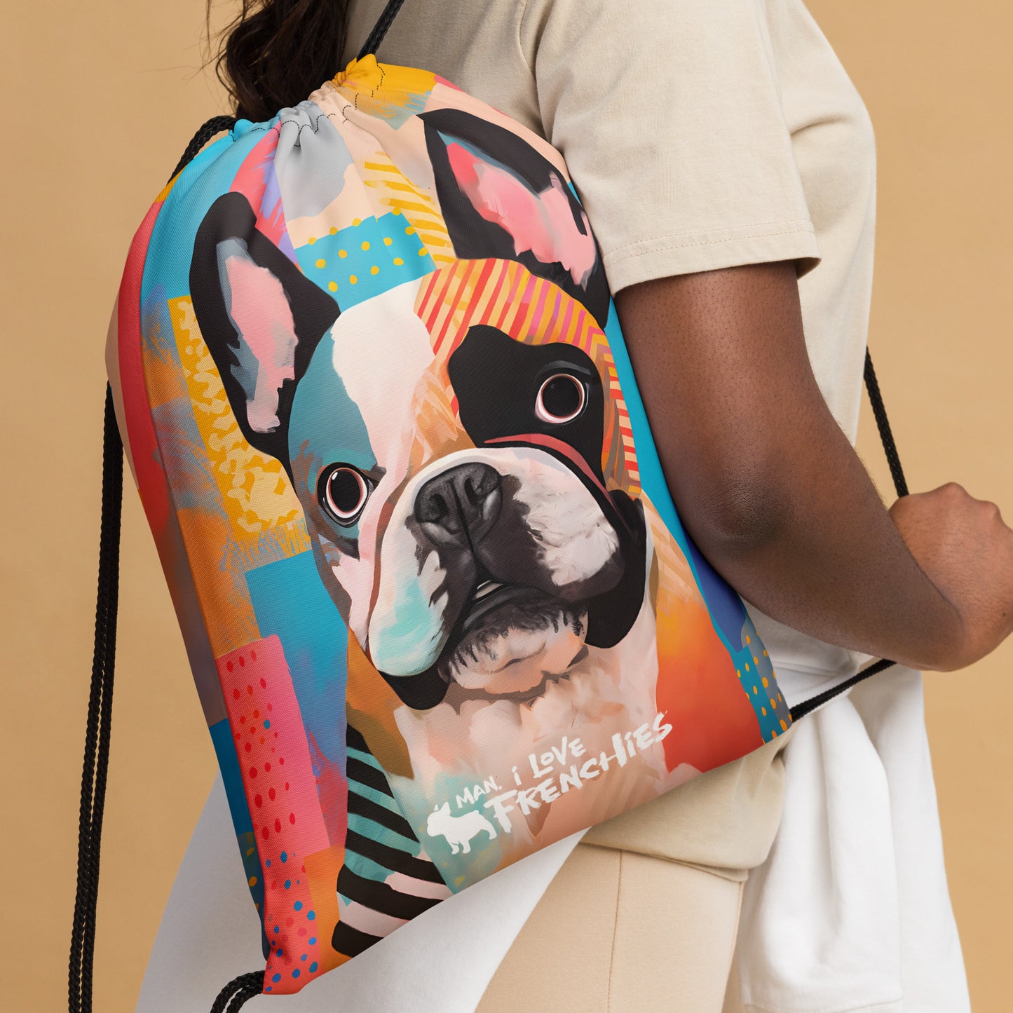 Patchy Pied Drawstring Bag