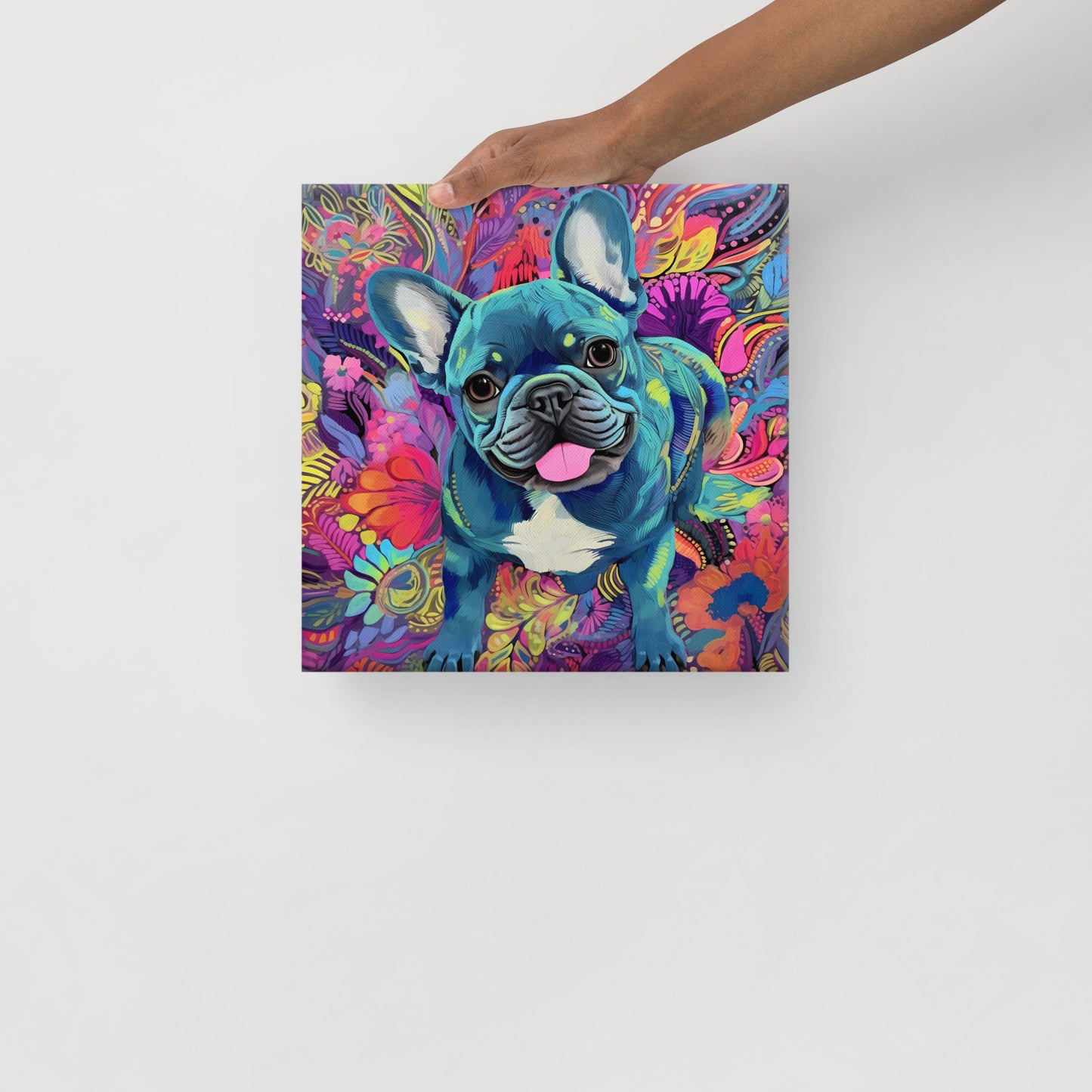 Botanic Bulldog Bliss Canvas Art