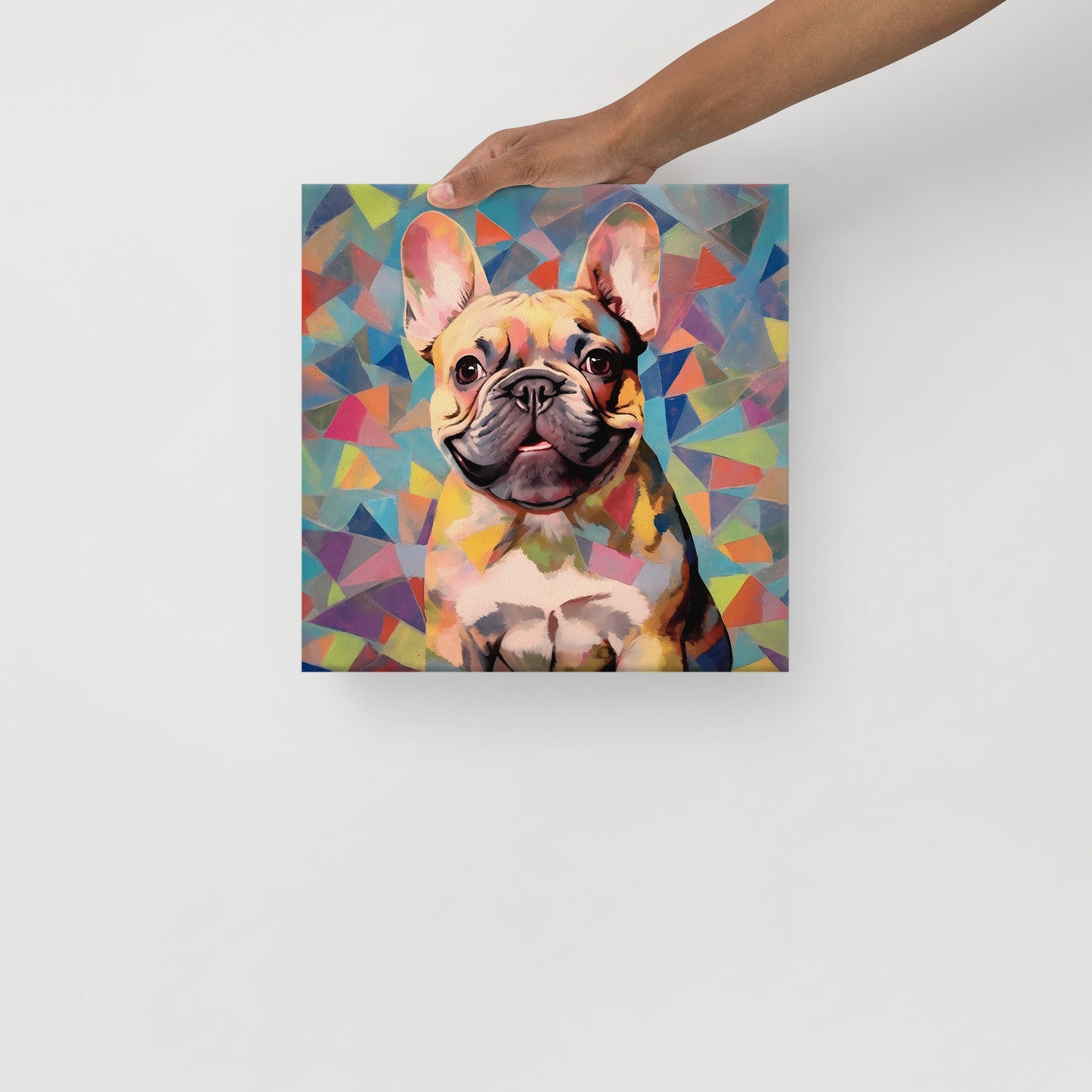 Pup in Polygon Paradise Canvas Art