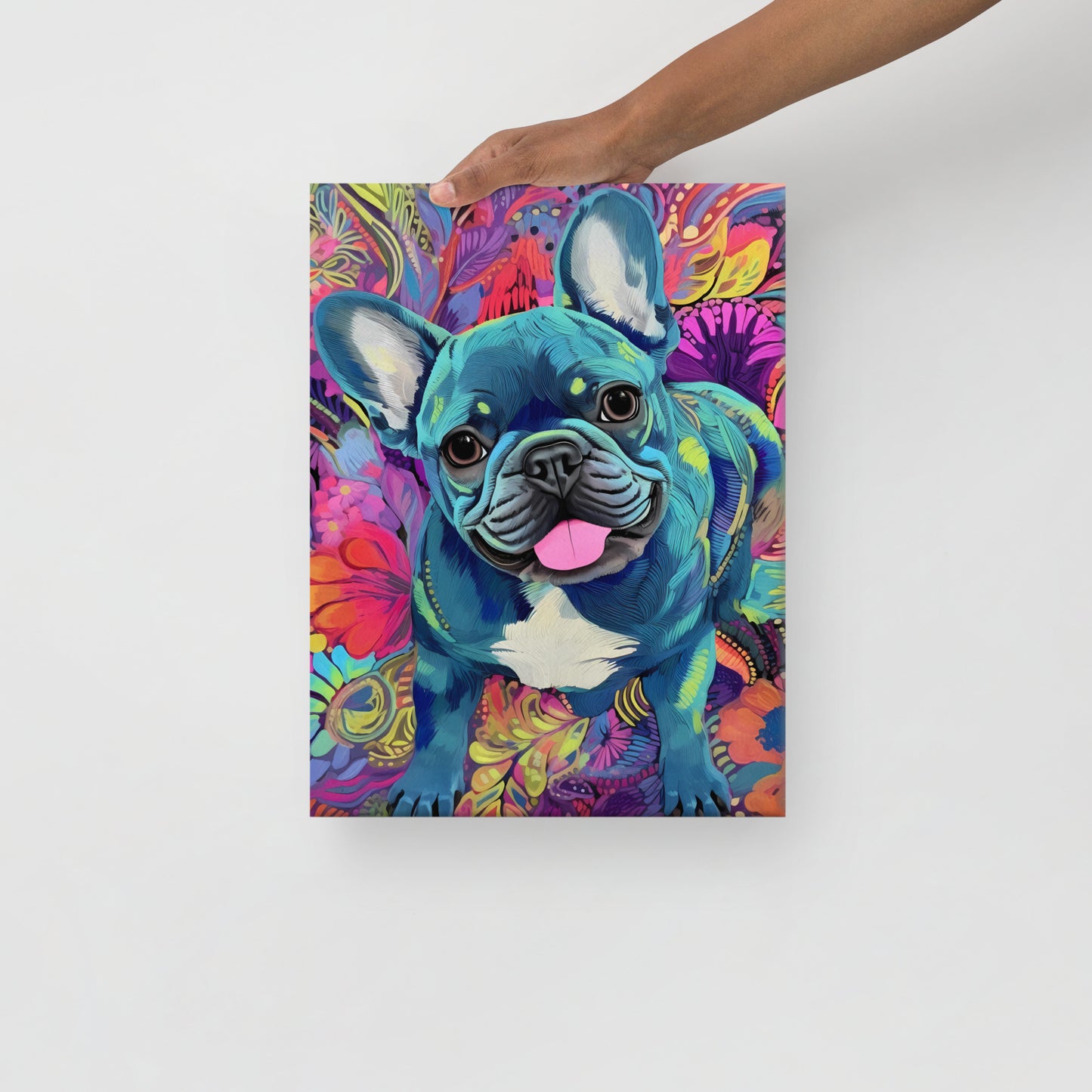 Botanic Bulldog Bliss Canvas Art