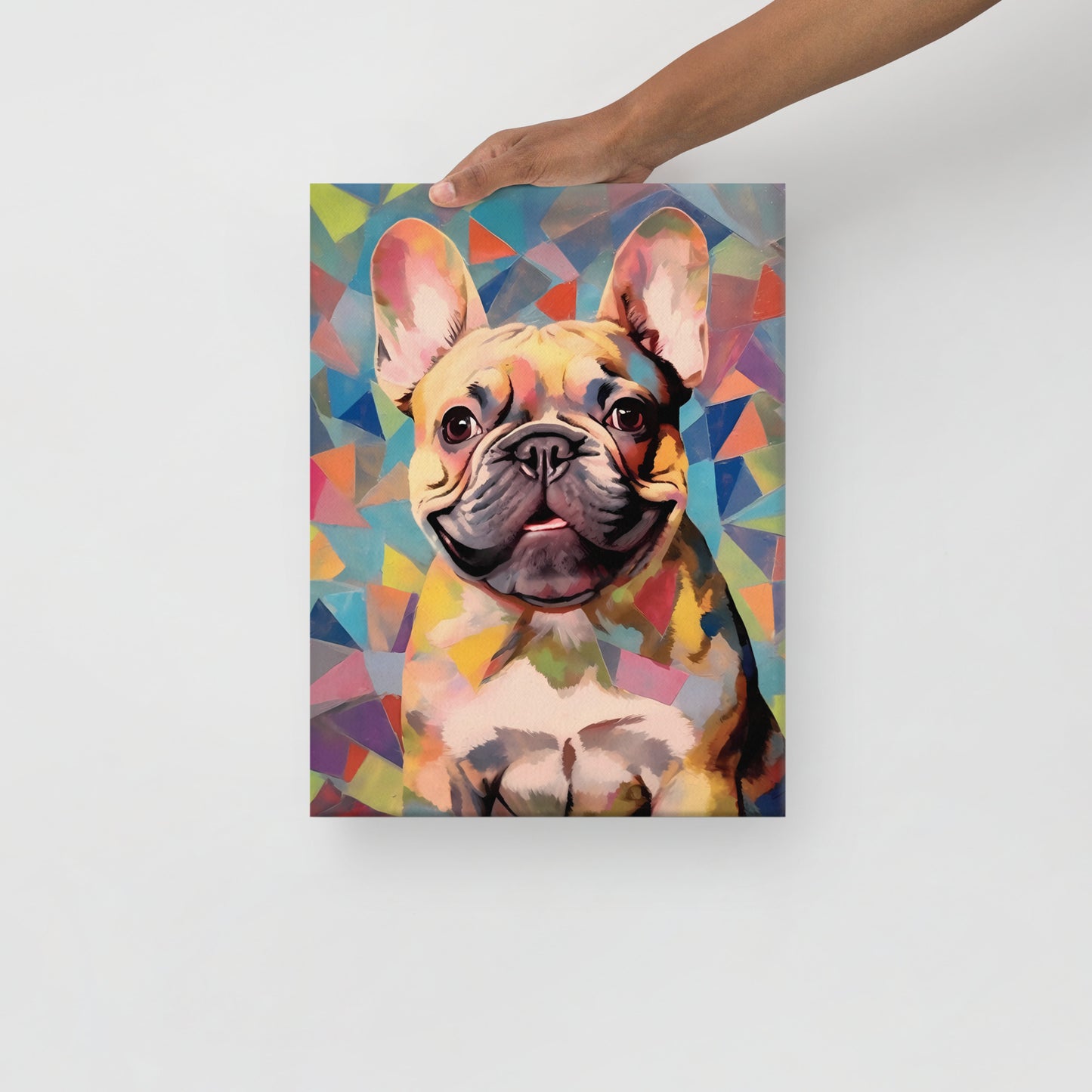 Pup in Polygon Paradise Canvas Art