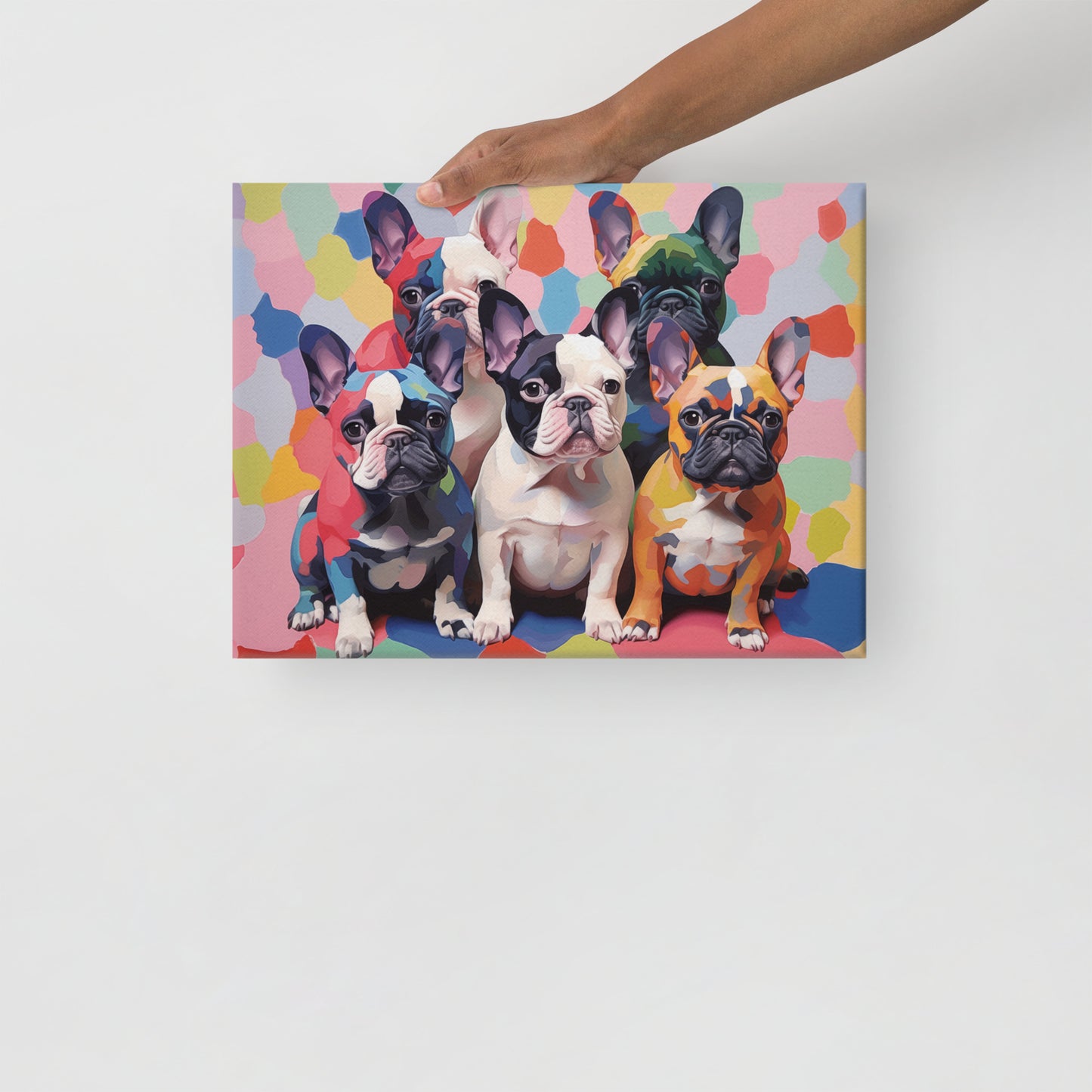 Five Frenchies Canvas Art