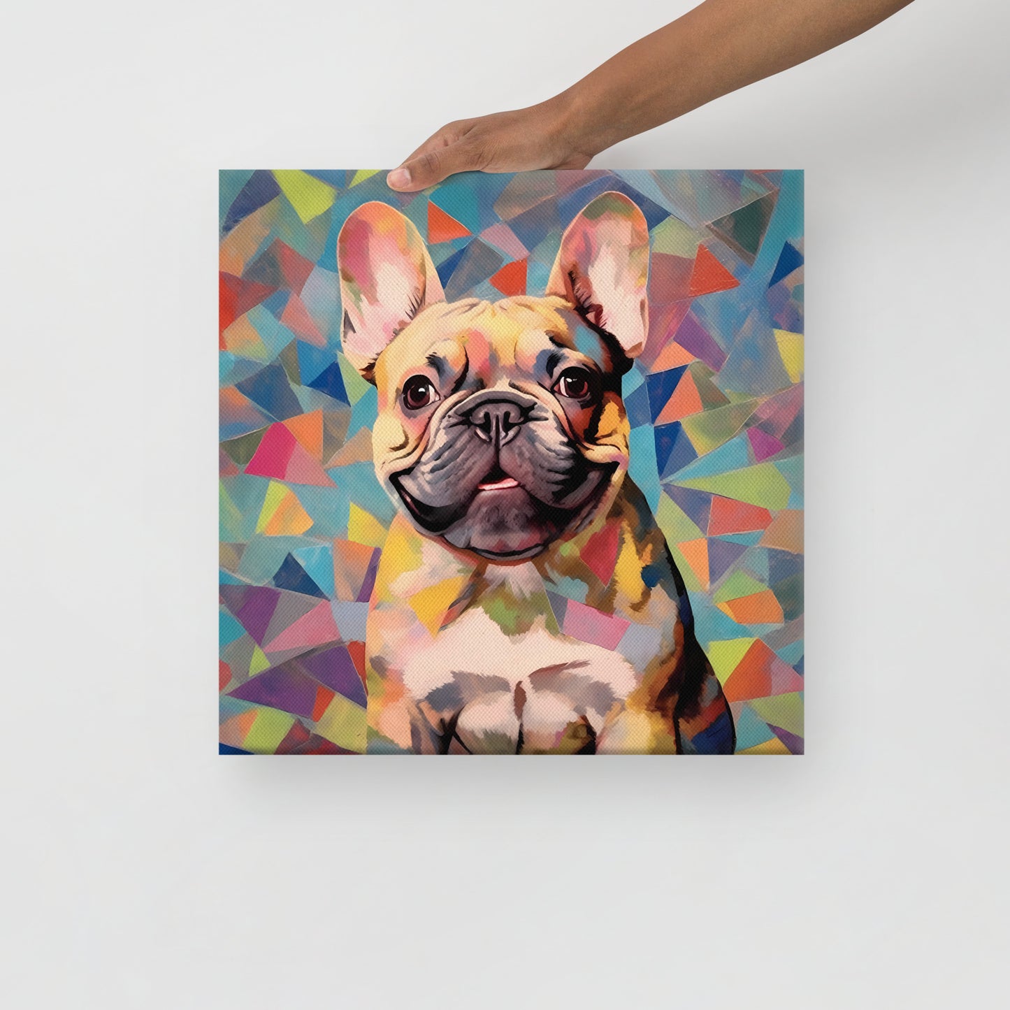 Pup in Polygon Paradise Canvas Art