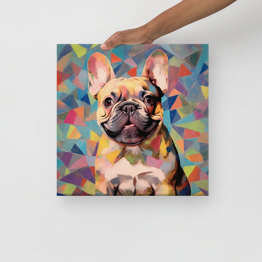 Pup in Polygon Paradise Canvas Art