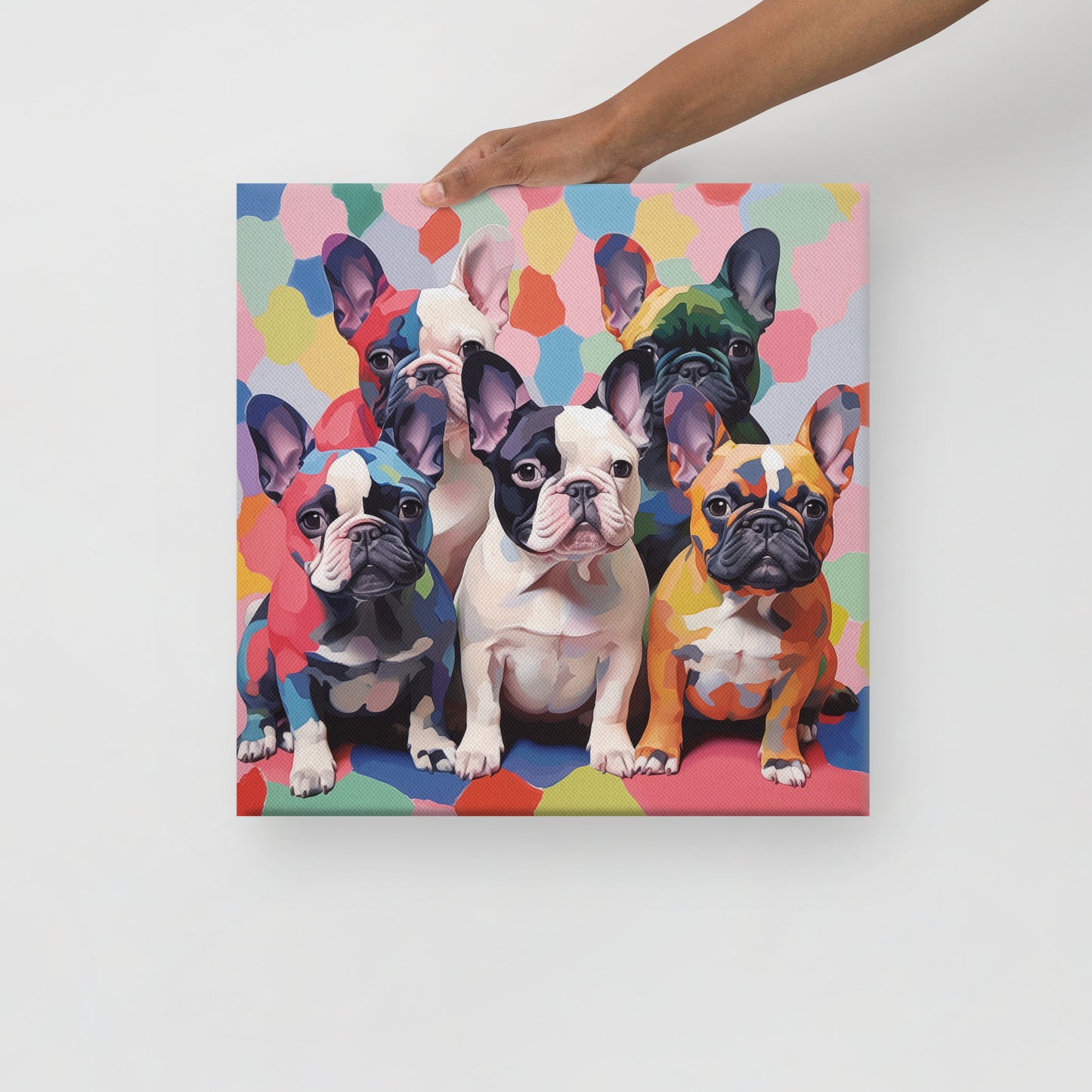 Five Frenchies Canvas Art