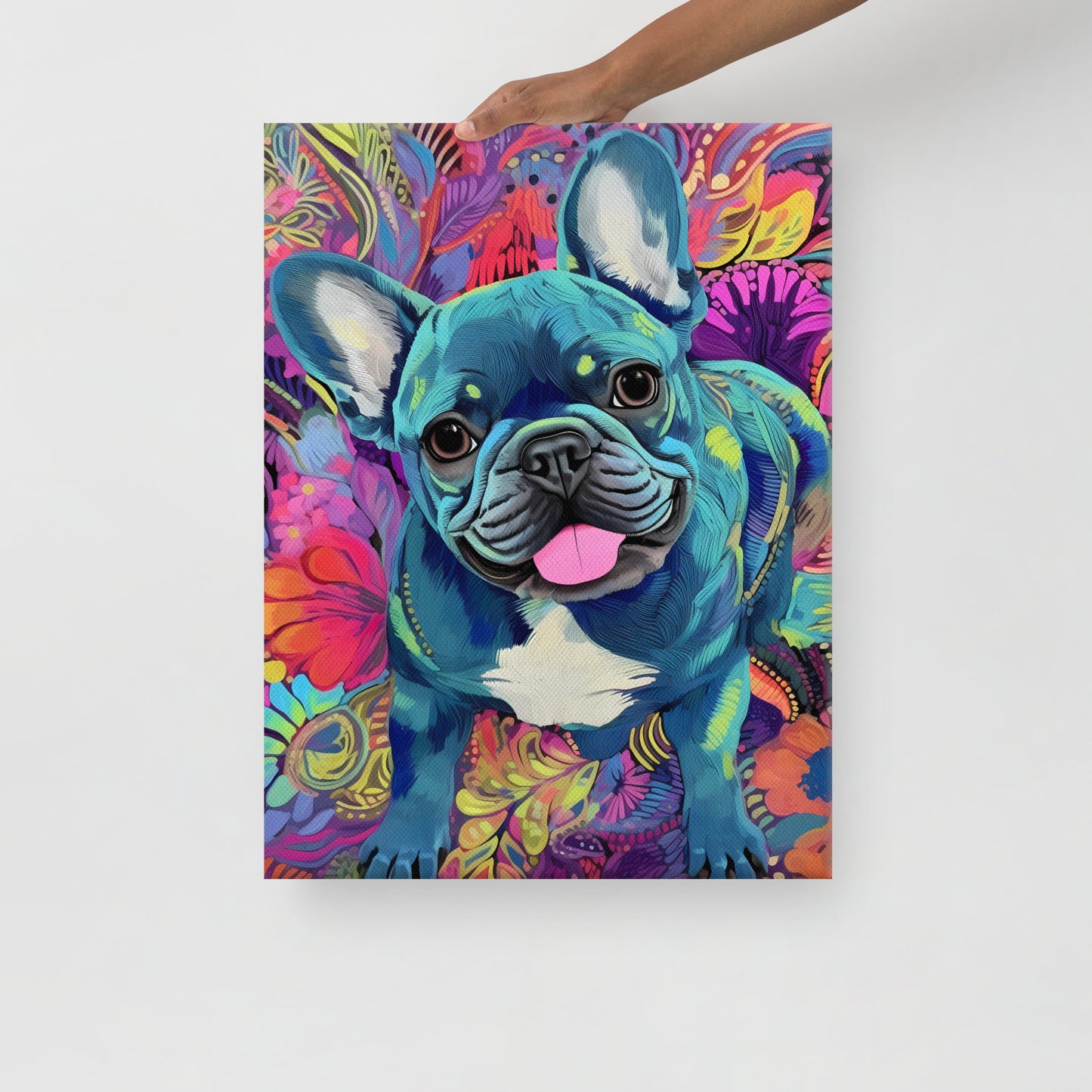 Botanic Bulldog Bliss Canvas Art