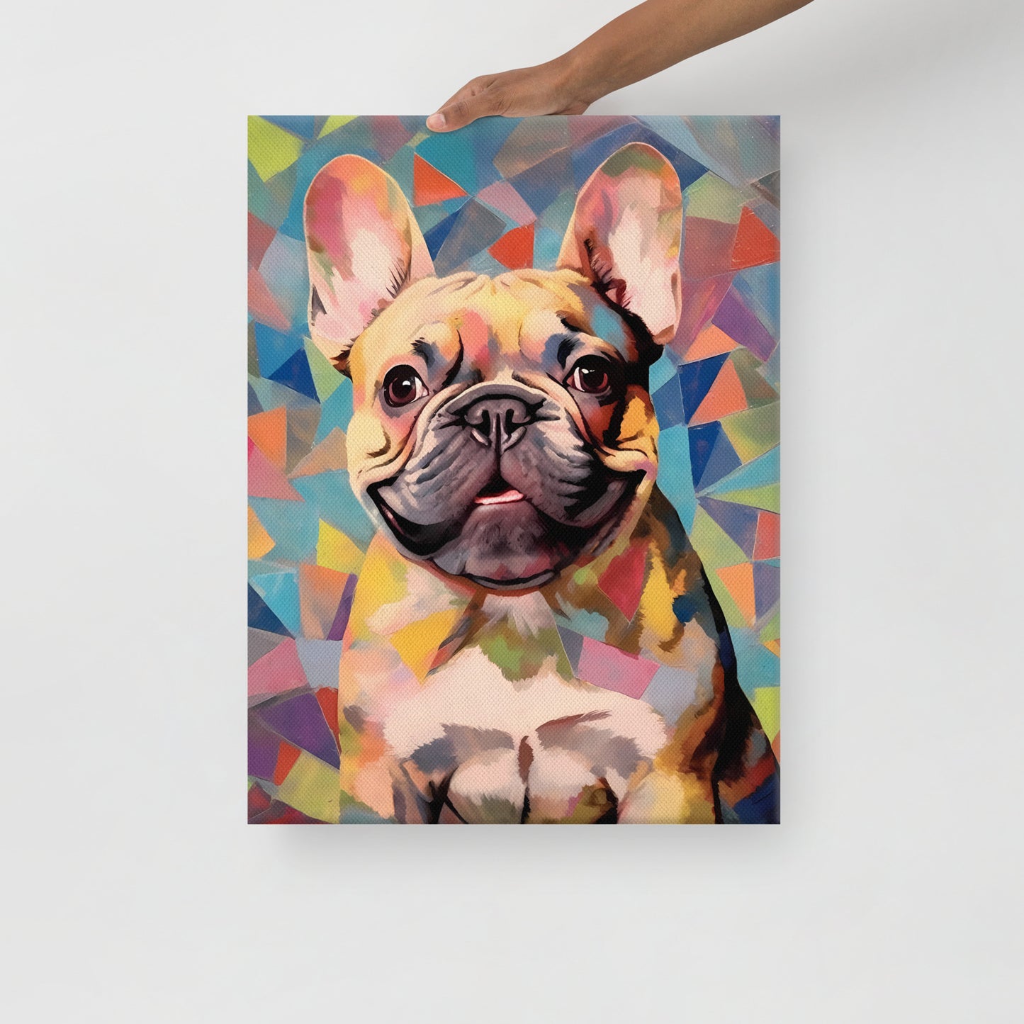 Pup in Polygon Paradise Canvas Art