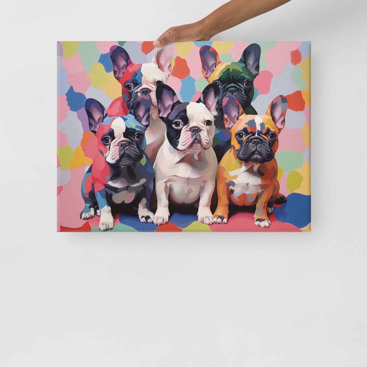 Five Frenchies Canvas Art