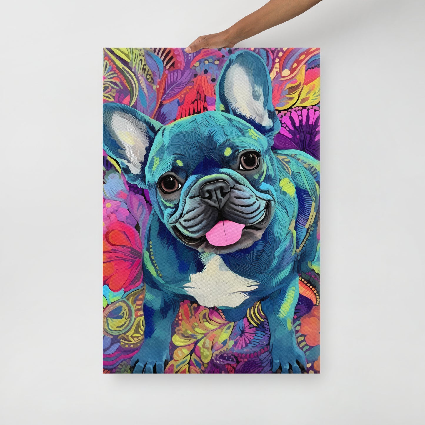 Botanic Bulldog Bliss Canvas Art