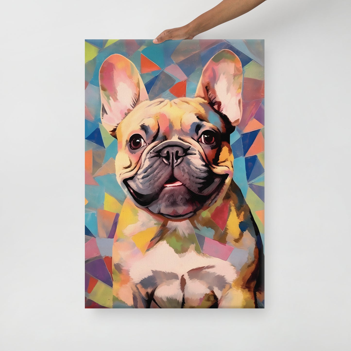 Pup in Polygon Paradise Canvas Art