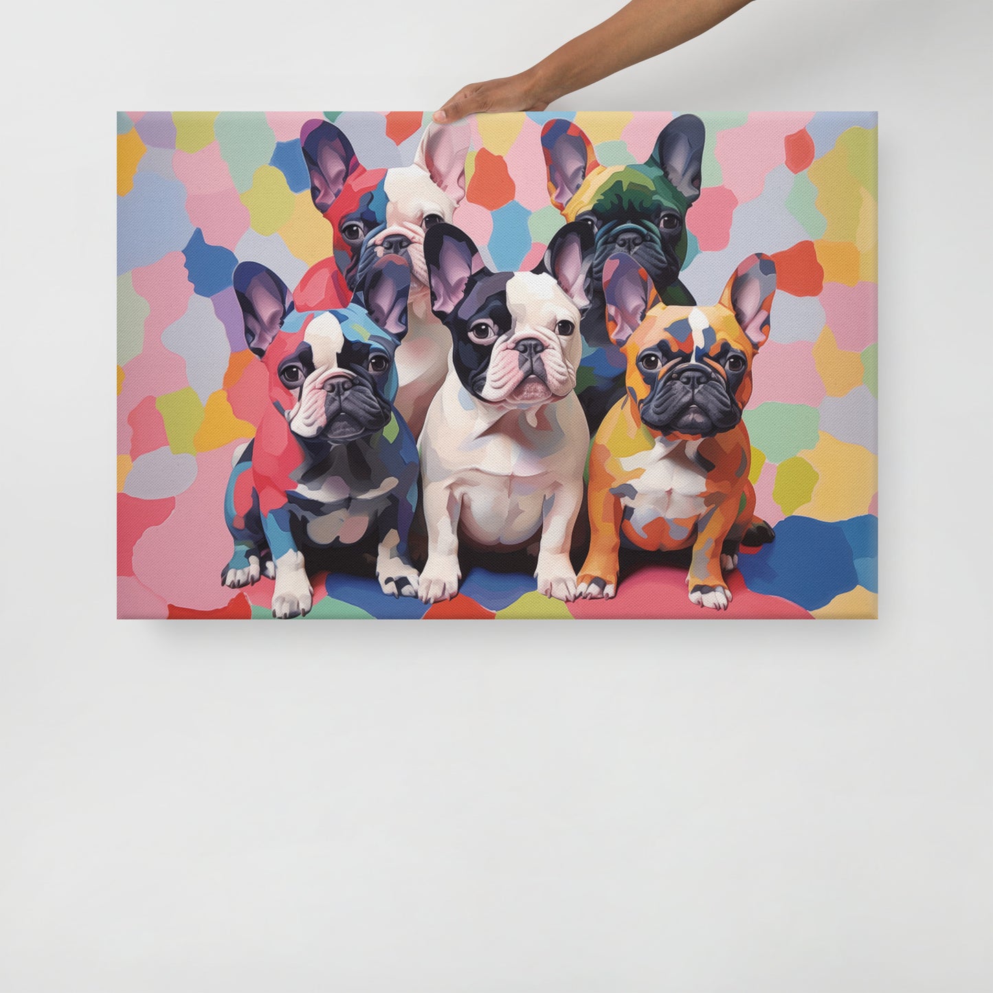 Five Frenchies Canvas Art