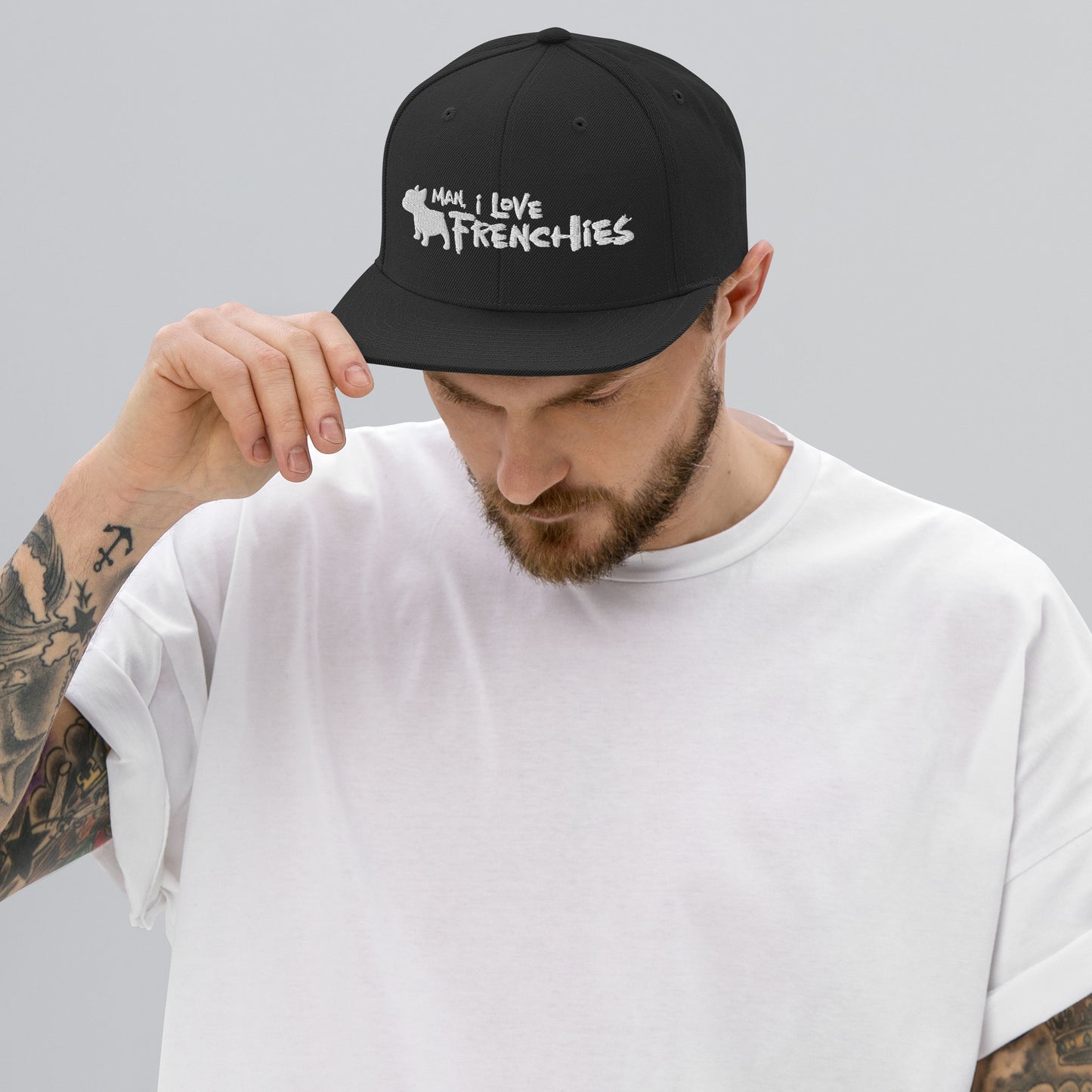 Man, I Love Frenchies Snapback Hat