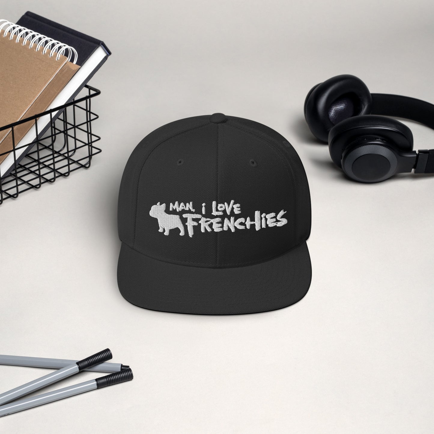 Man, I Love Frenchies Snapback Hat