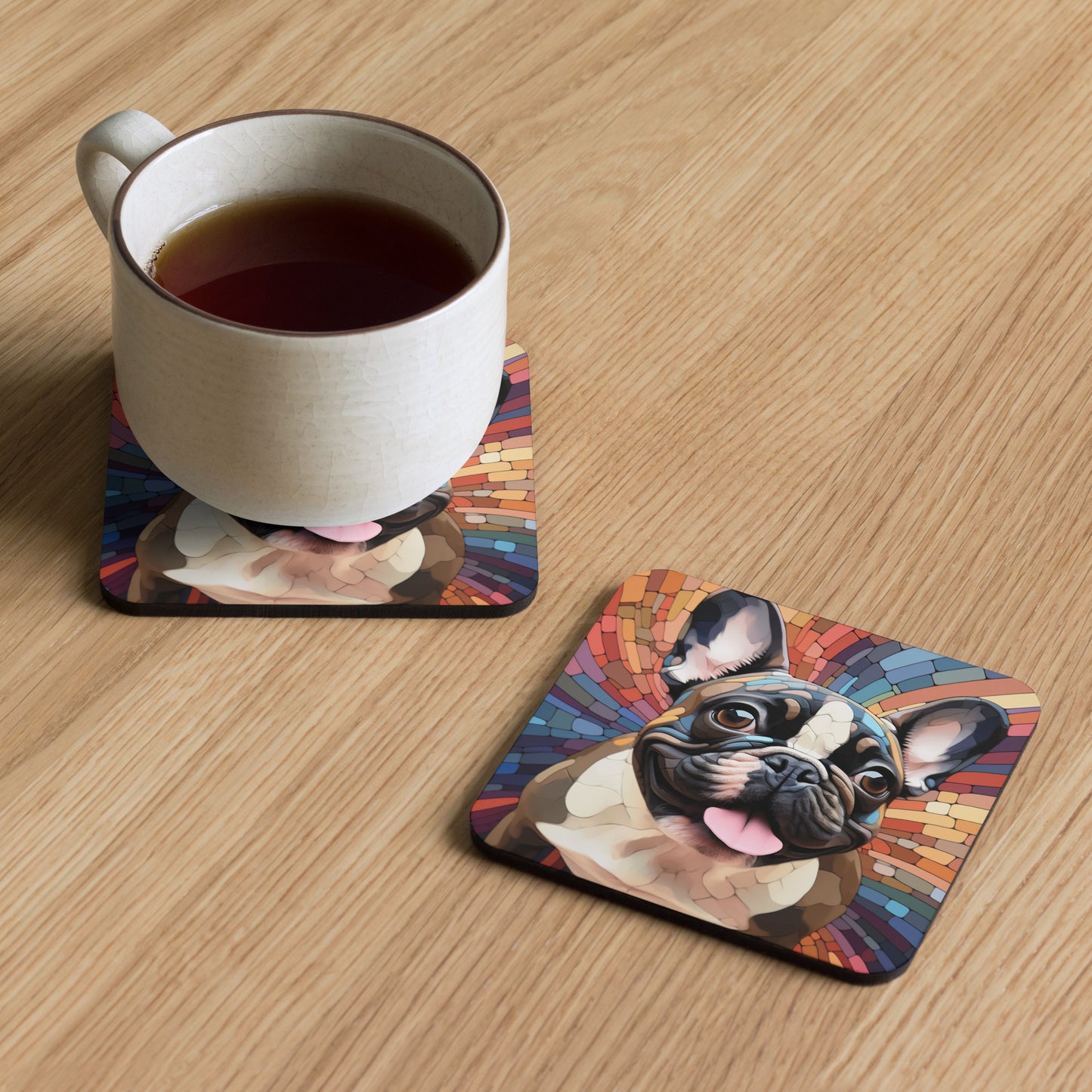 Modern Abstract Frenchie Coaster