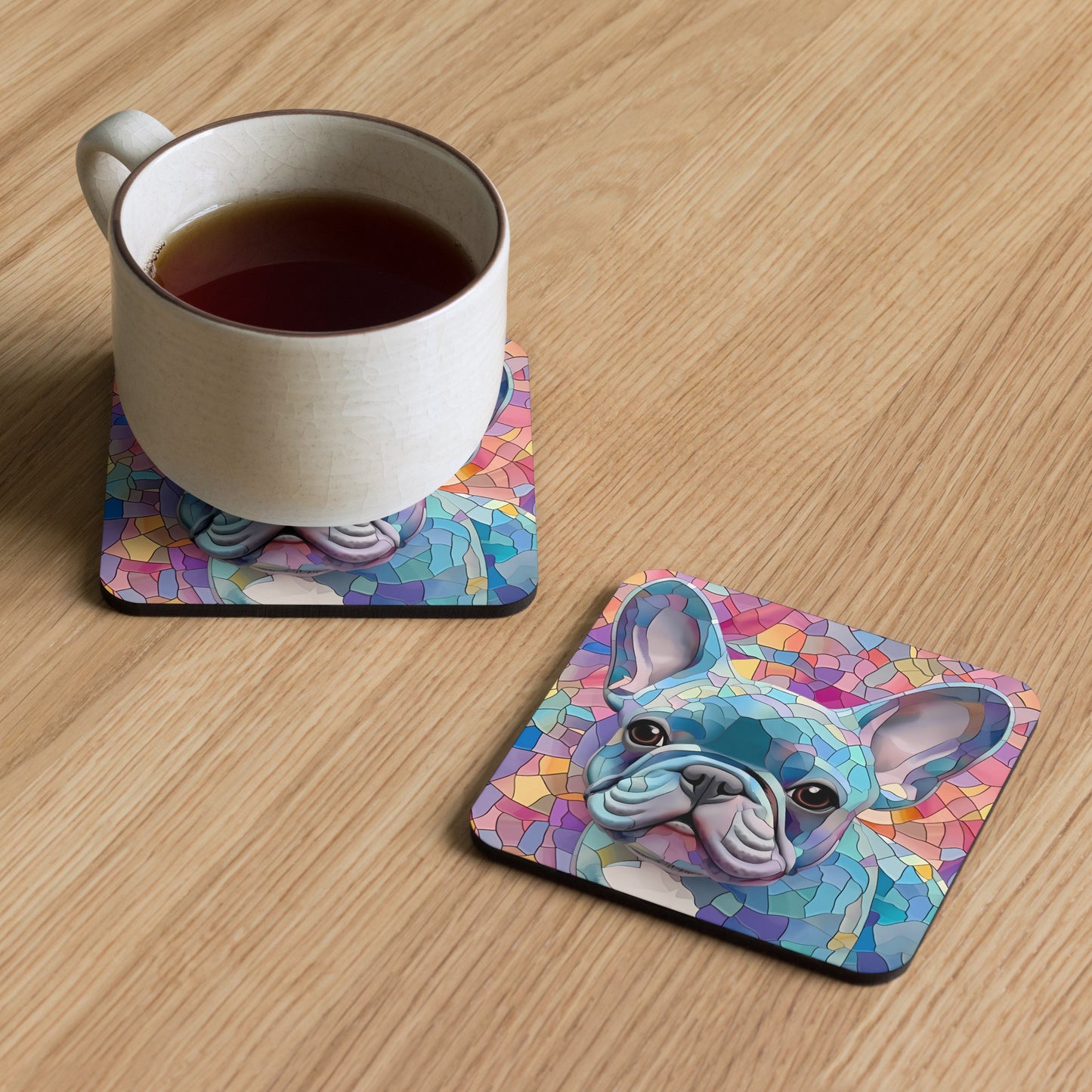 Blue Frenchie Mosaic Coaster