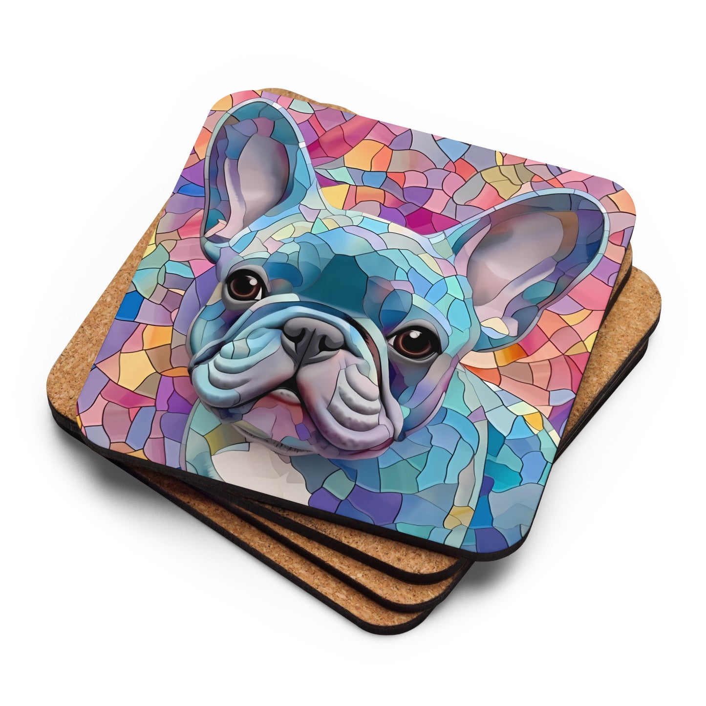 Blue Frenchie Mosaic Coaster