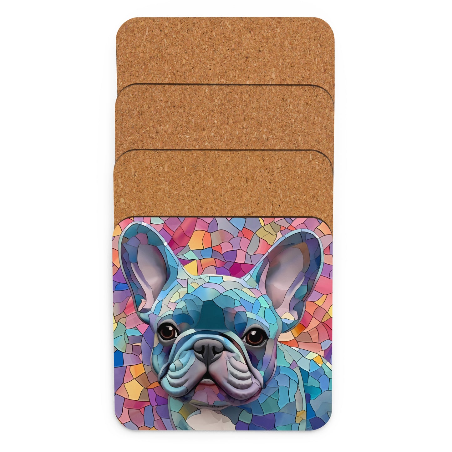 Blue Frenchie Mosaic Coaster