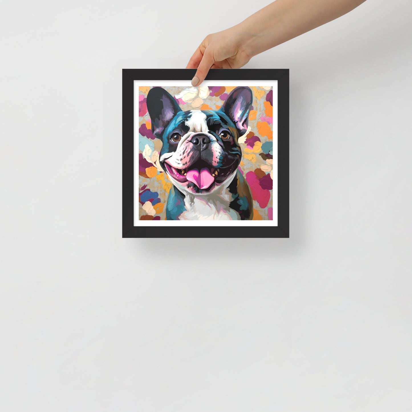 Pied Patchy Pooch Framed Poster