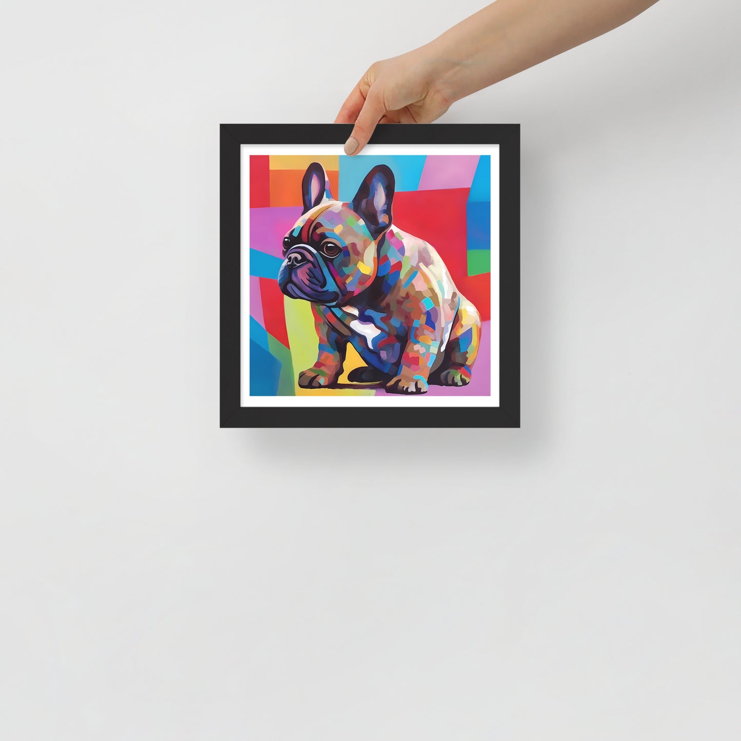Pixel Patch Pup Framed Poster