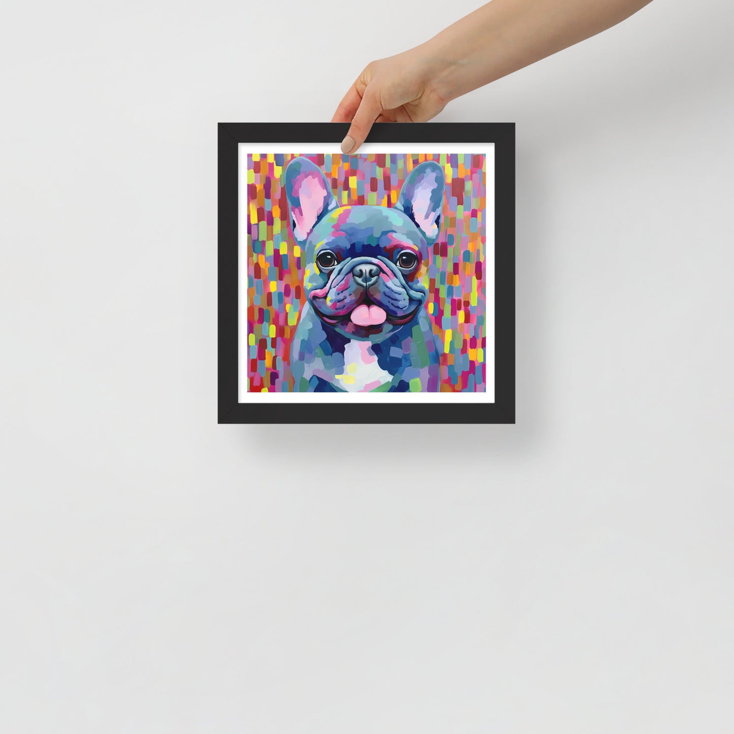 Cerulean Canine Pixels Framed Poster