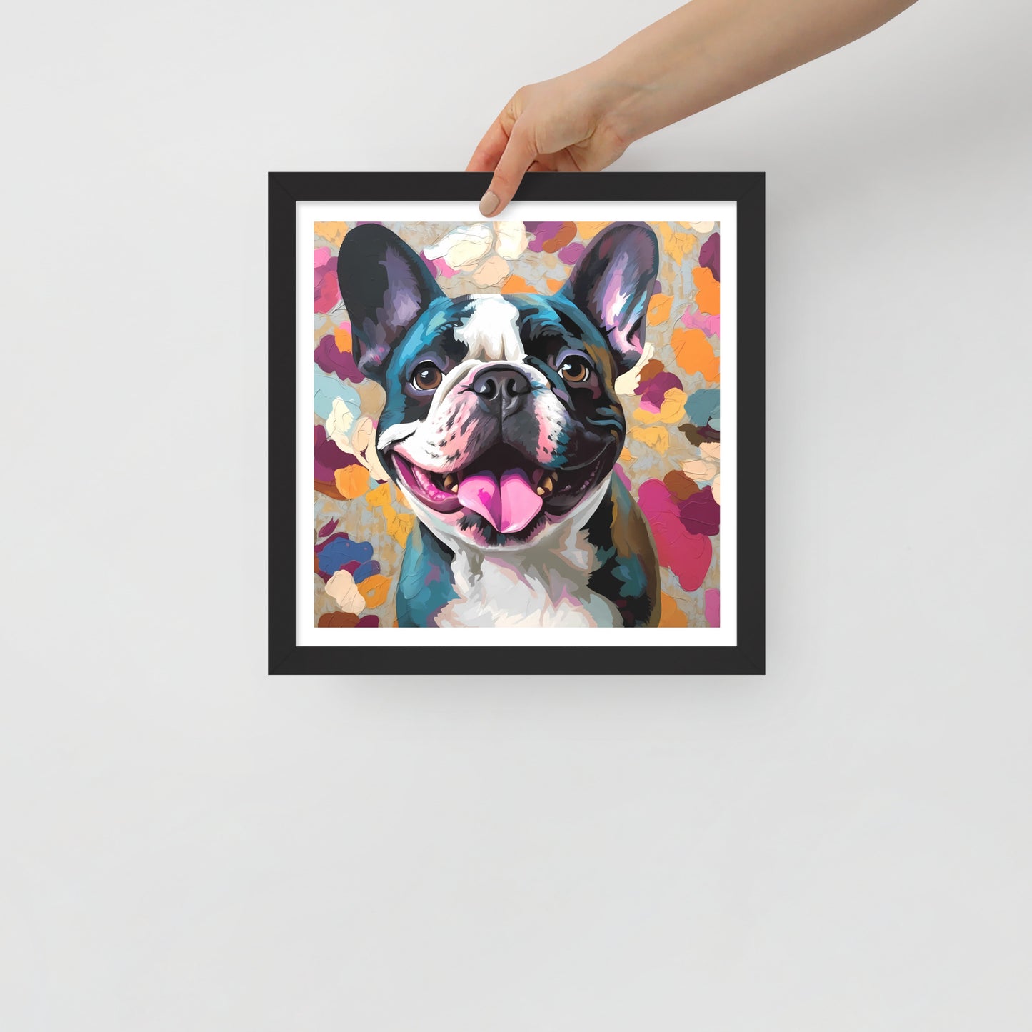 Pied Patchy Pooch Framed Poster