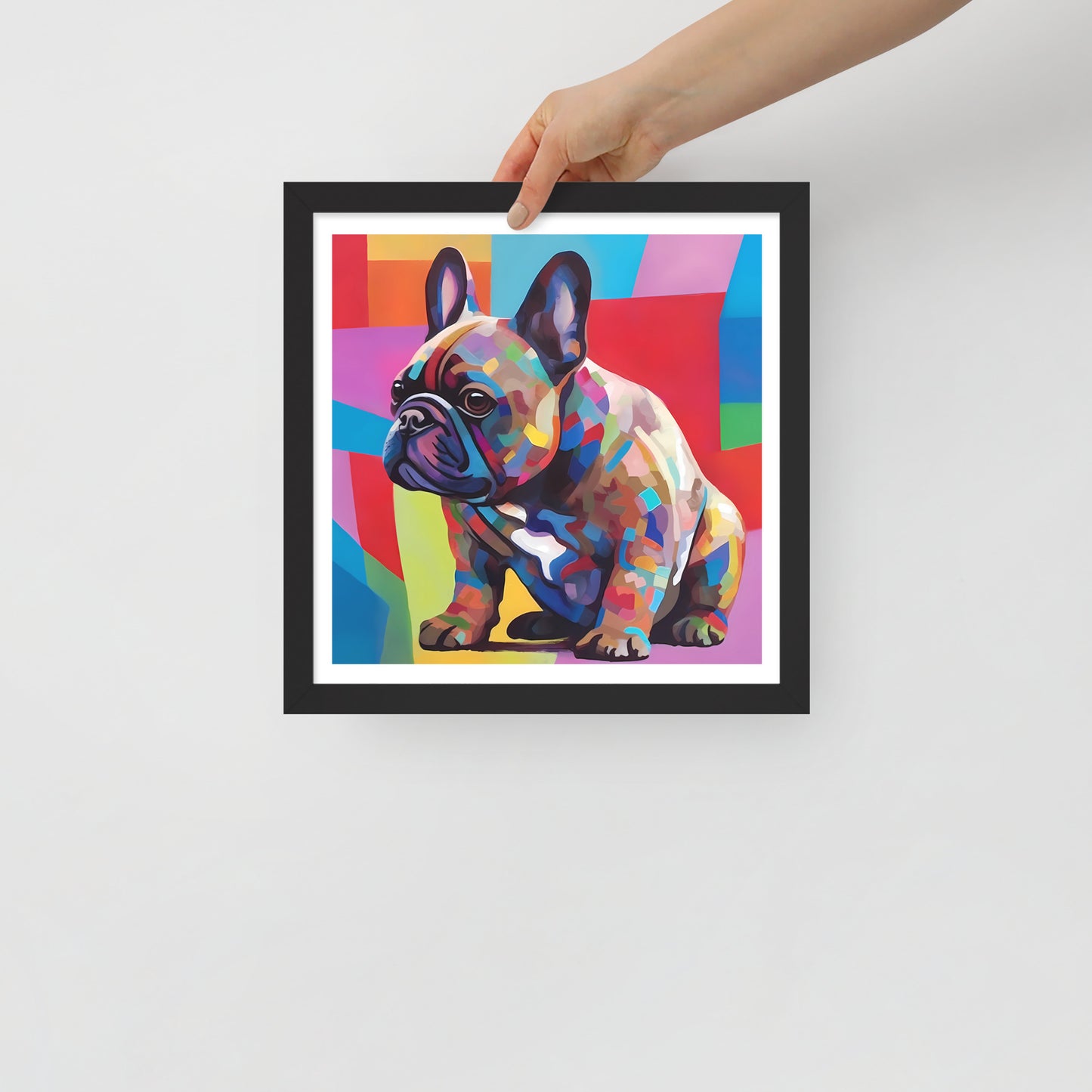 Pixel Patch Pup Framed Poster