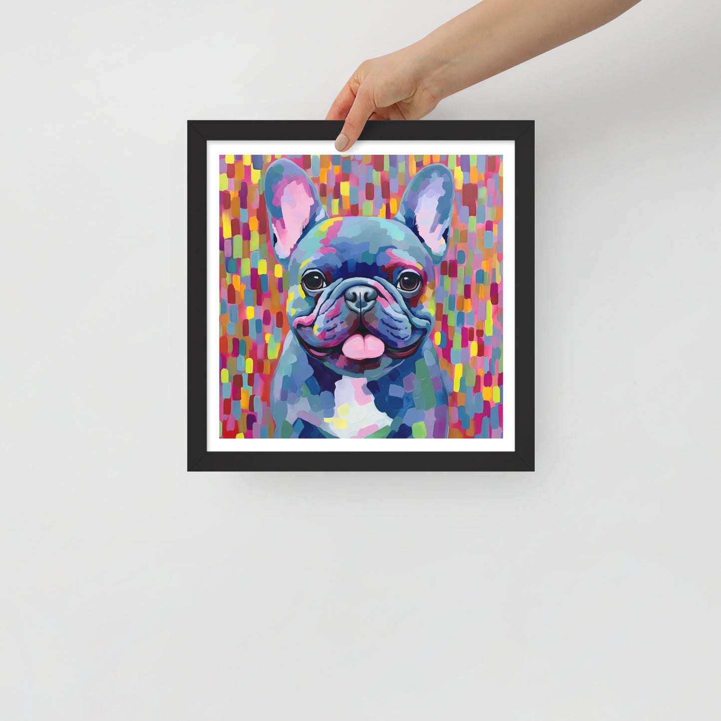 Cerulean Canine Pixels Framed Poster