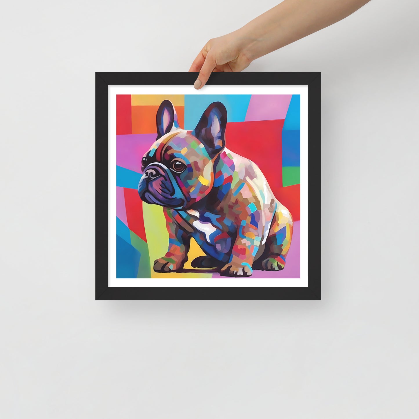 Pixel Patch Pup Framed Poster