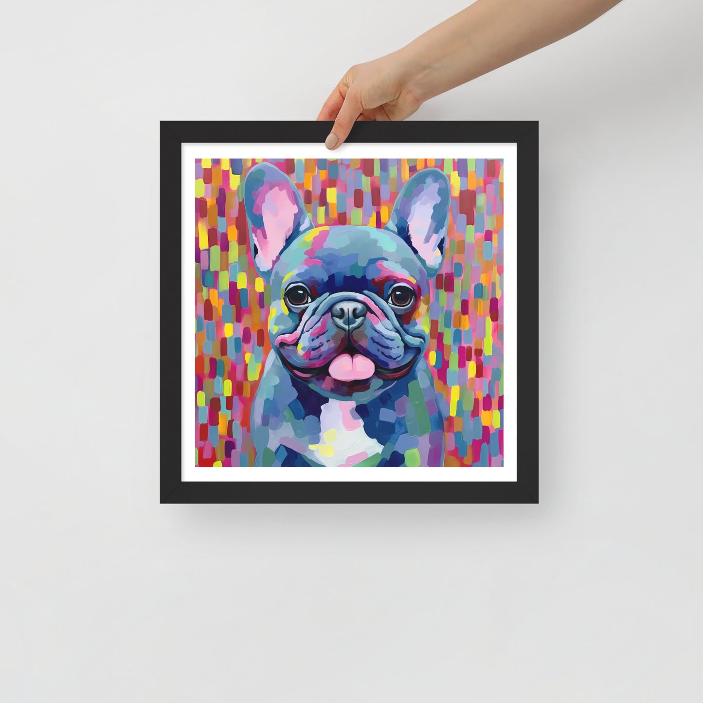 Cerulean Canine Pixels Framed Poster