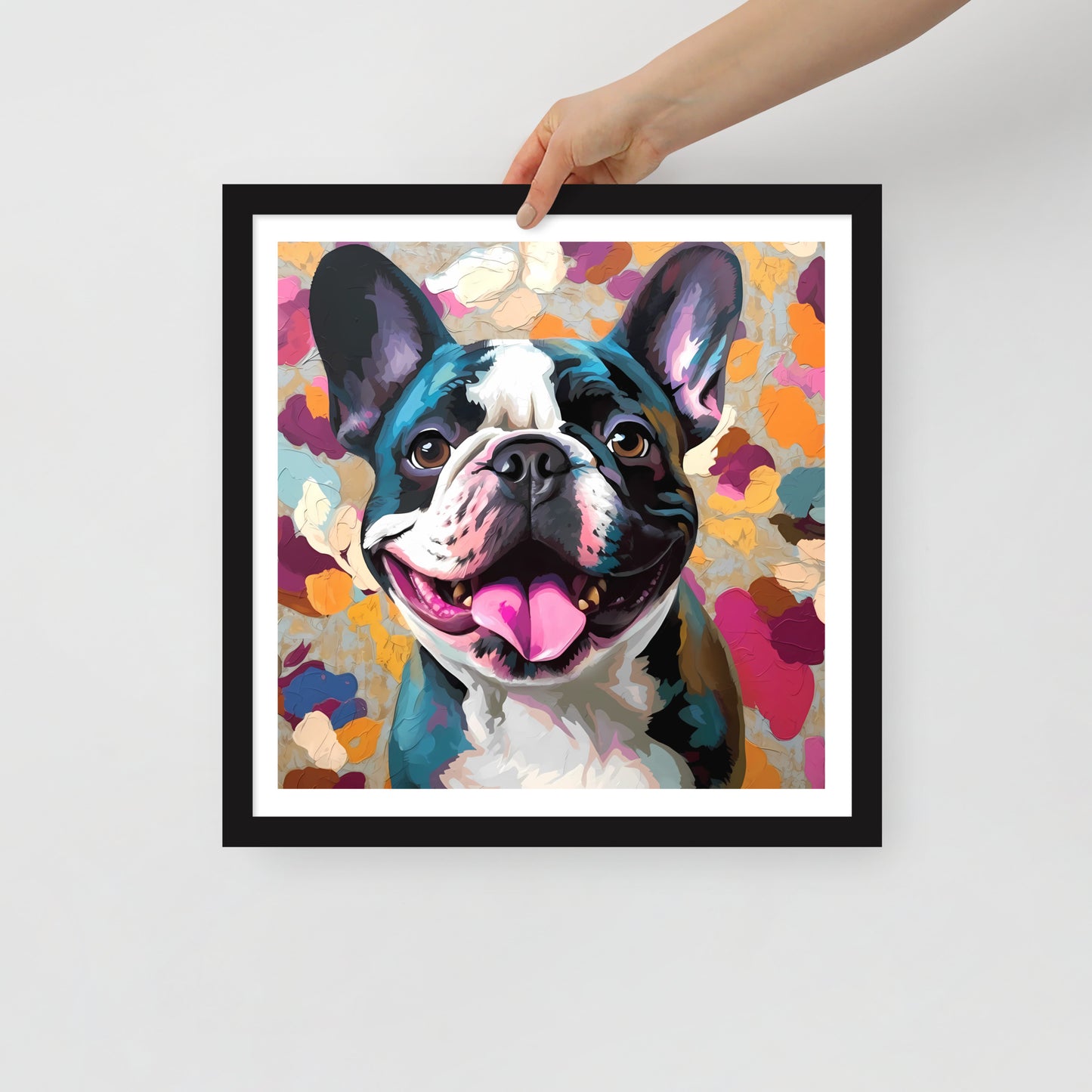 Pied Patchy Pooch Framed Poster
