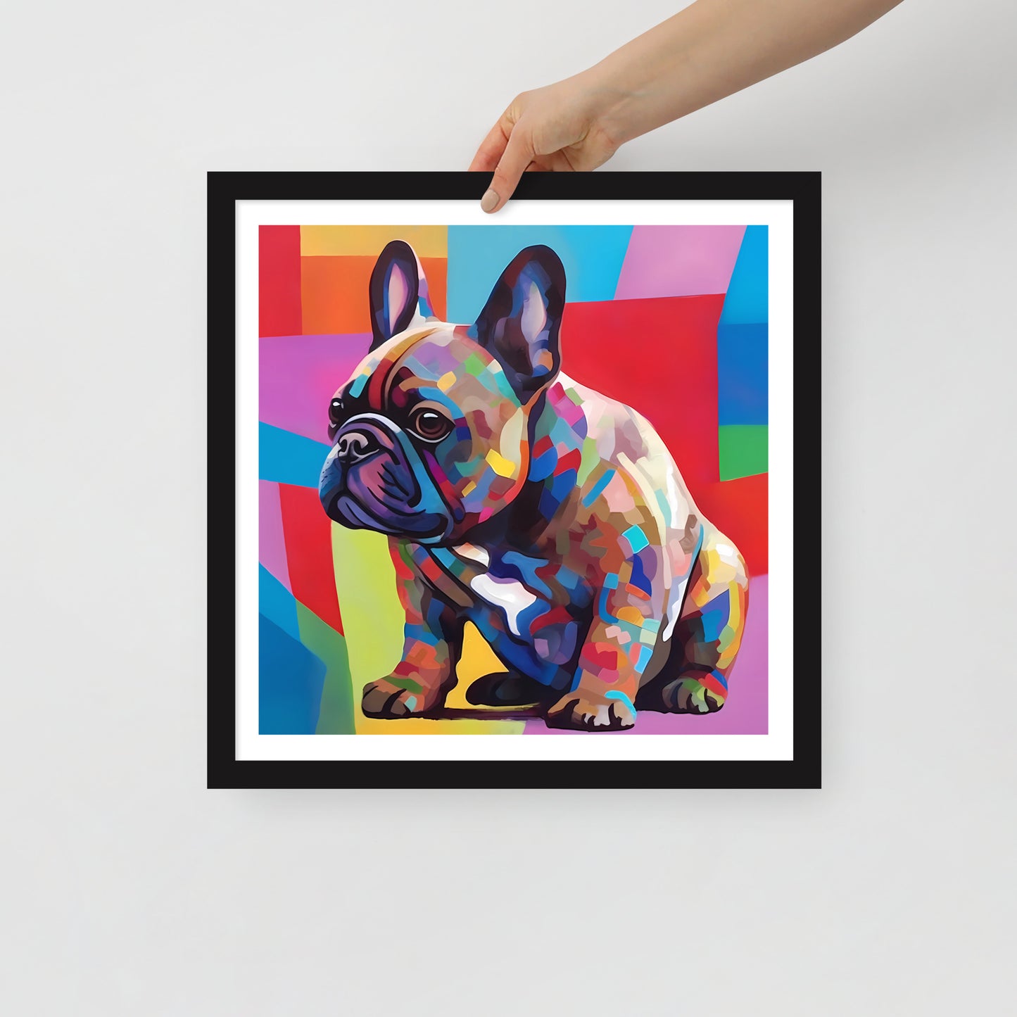 Pixel Patch Pup Framed Poster