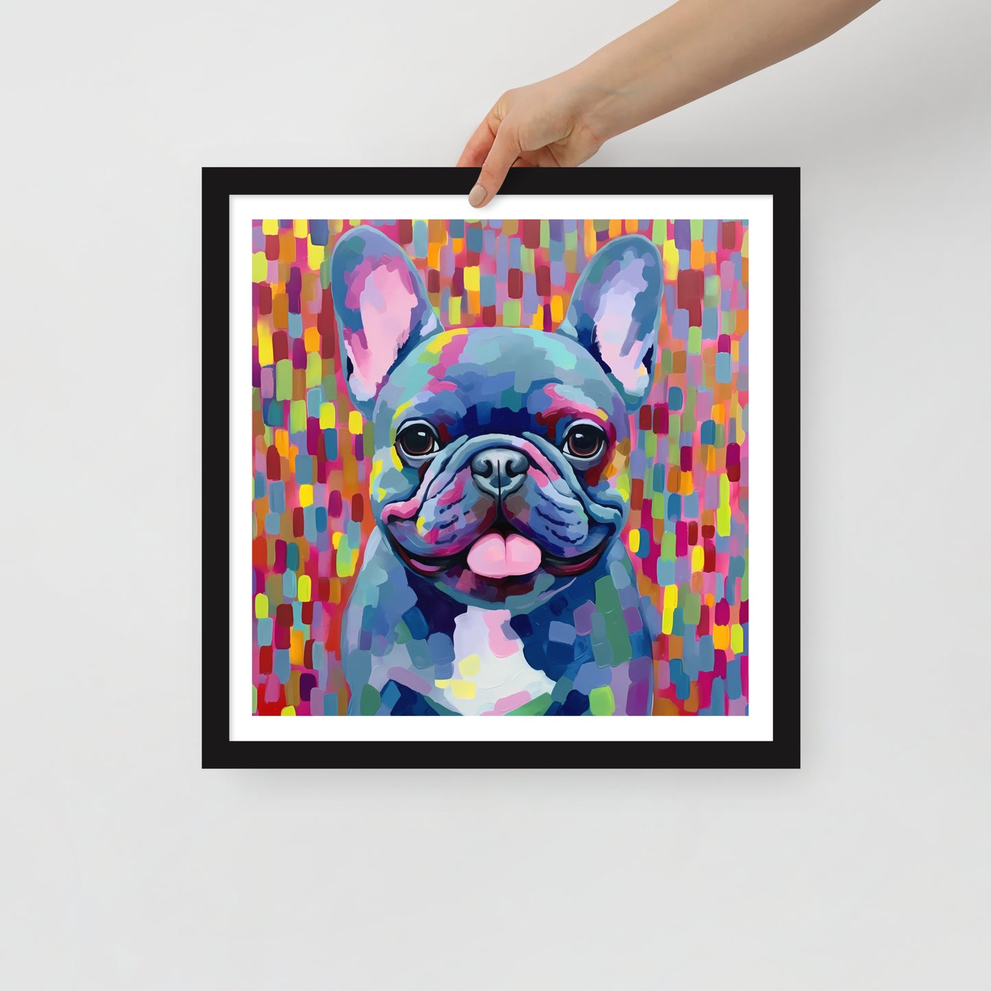 Cerulean Canine Pixels Framed Poster