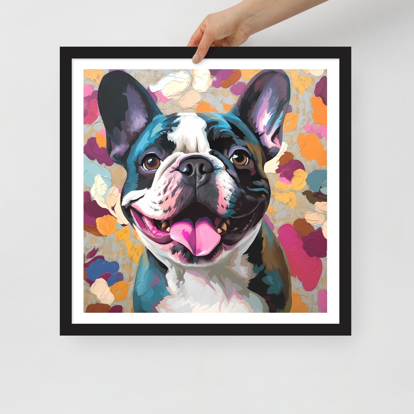 Pied Patchy Pooch Framed Poster