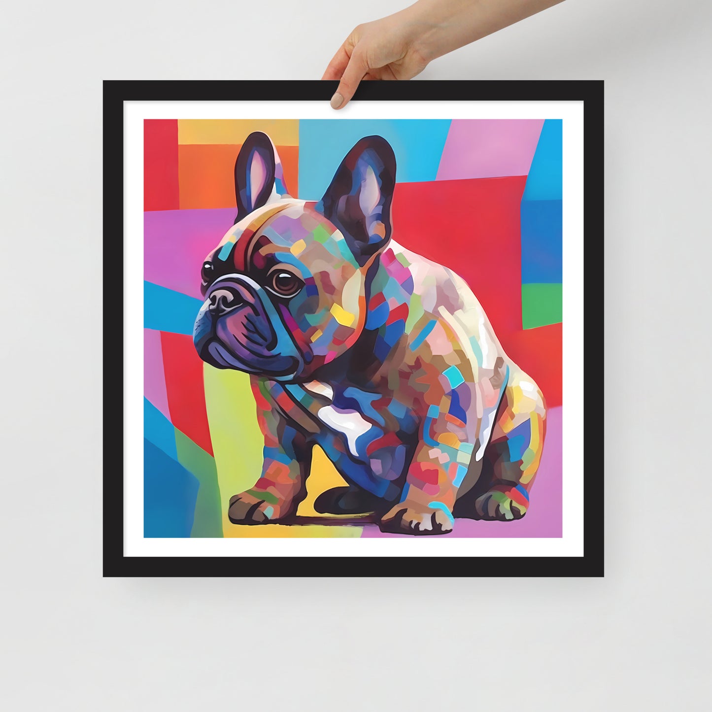 Pixel Patch Pup Framed Poster