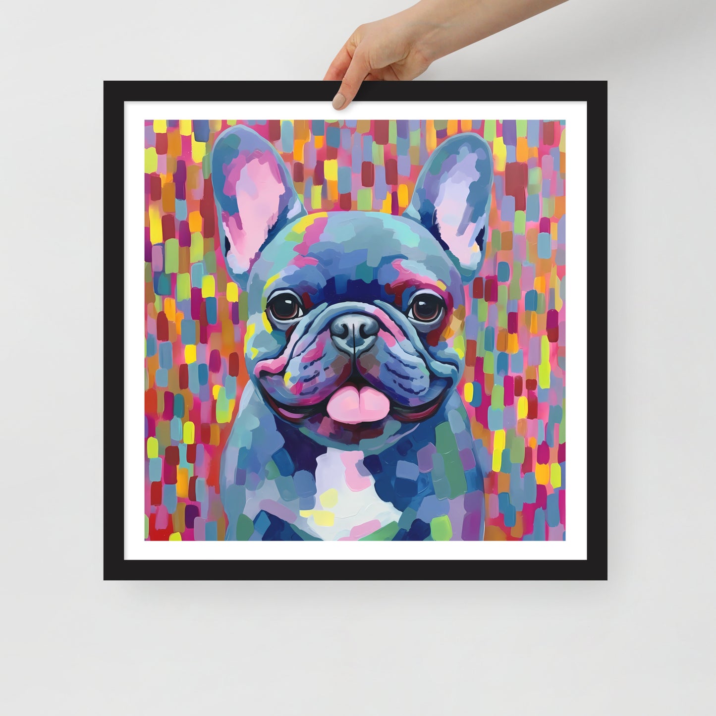 Cerulean Canine Pixels Framed Poster