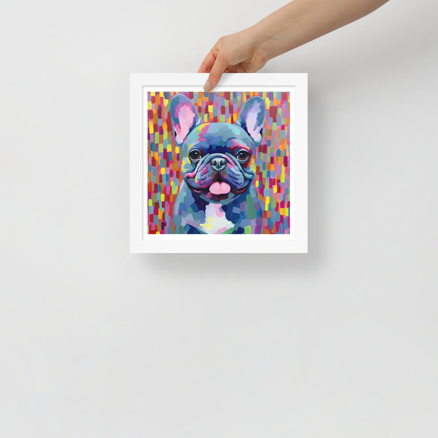 Cerulean Canine Pixels Framed Poster