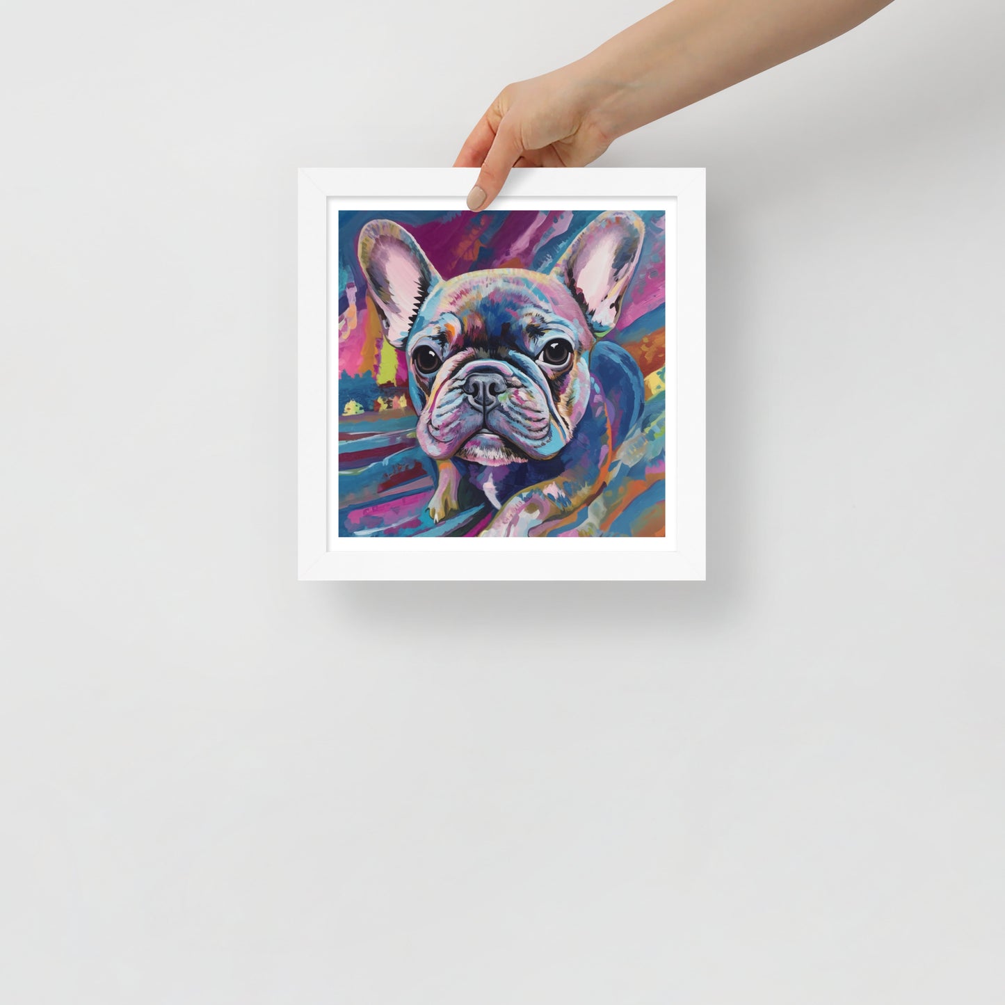 Pondering Purple Pup Framed Poster